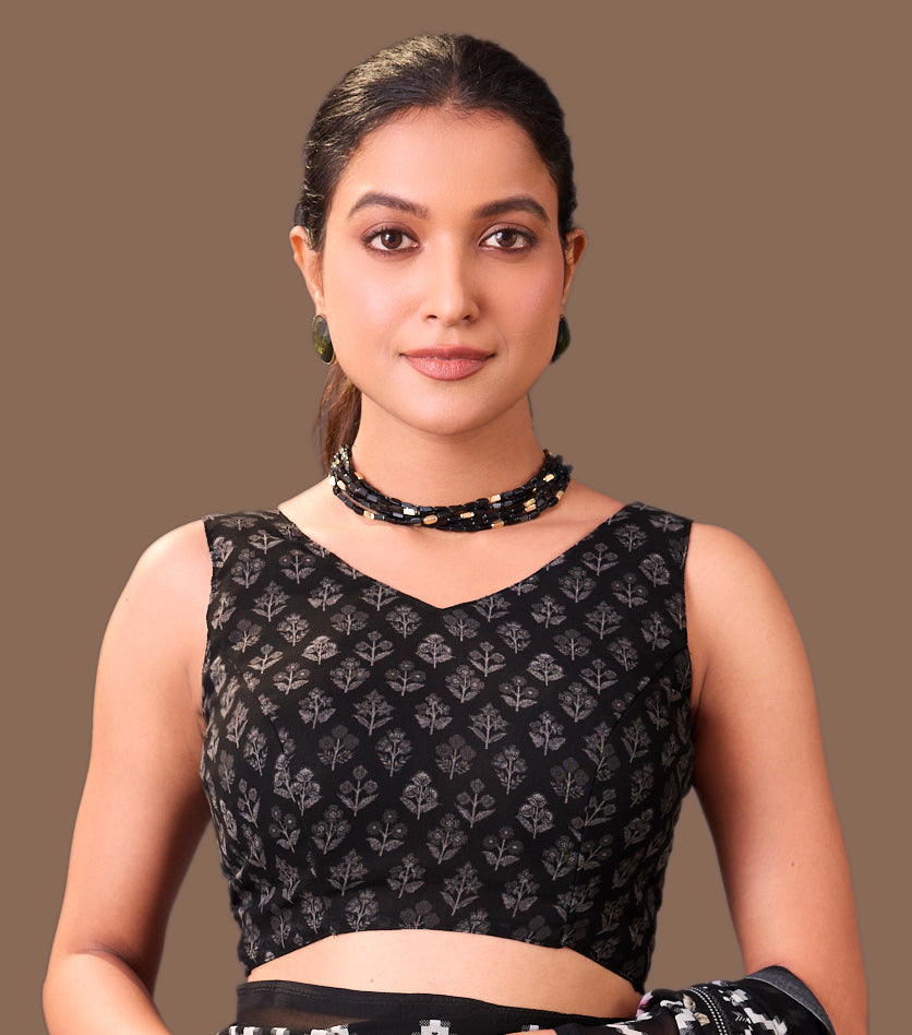 Laxmipati Dillagi Black Georgette Floral Saree