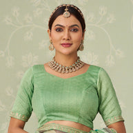 bottle green saree
