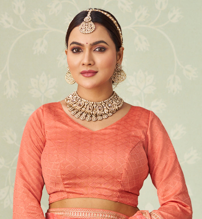 peach mode saree