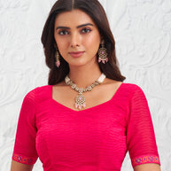 pink colour saree