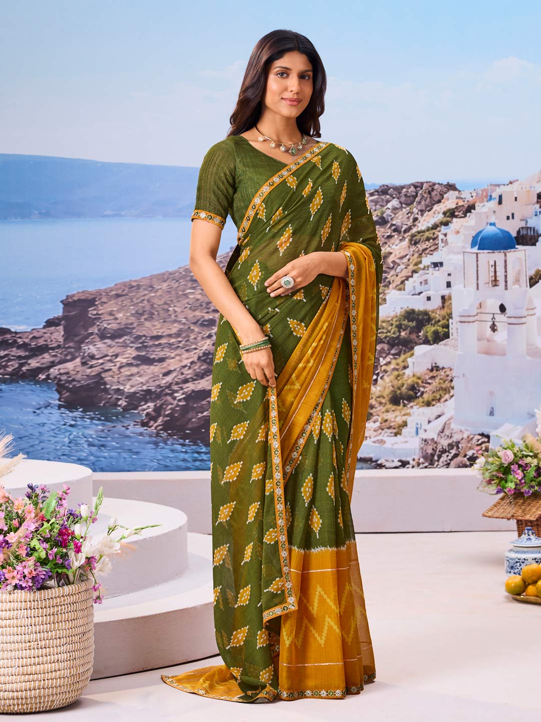 Lightweight chiffon saree daily wear