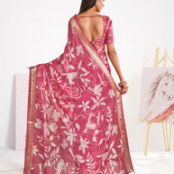 Laxmipati Murli Purple Chiffon Floral Saree
