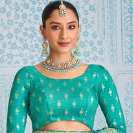Laxmipati Aanya Blue Chiffon Embroidered Saree