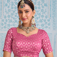 Laxmipati Aanya Pink Chiffon Embroidered Saree