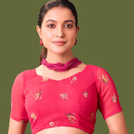Laxmipati Dillagi Pink Georgette Floral Saree