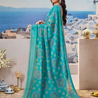 Lightweight blue saree casual wear