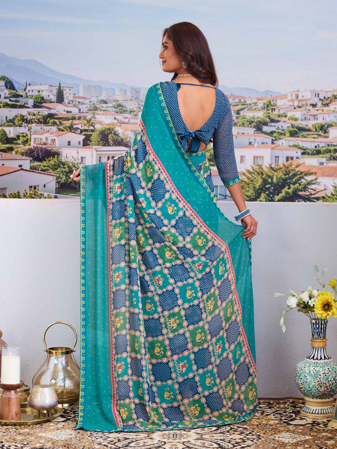 Shop blue saree online