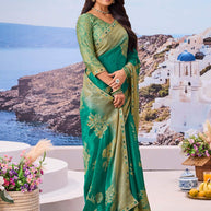 Stylish blue printed saree
