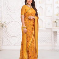orange saree for summer wear