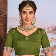 green chiffon saree