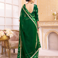 Laxmipati Chakor Green Tissue Organza Saree
