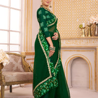 Laxmipati Chakor Green Tissue Organza Saree