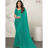 Laxmipati Barbie K-235 Satin silk,padding Firozi Saree