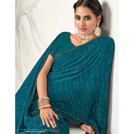 Laxmipati Barbie K-237 Satin Silk Padding Bottle Green Saree