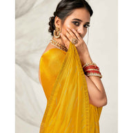 Laxmipati Barbie K-240 Satin silk,padding Mustard Saree