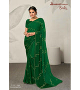 Laxmipati Barbie K-241 Satin silk,padding Bottle Green Saree