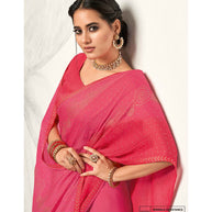 Laxmipati Barbie K-242 Satin silk,padding Tomato Saree