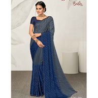 Laxmipati Barbie K-243 Satin silk,padding Navy blue Saree