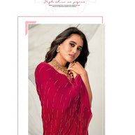 Laxmipati Barbie K-244 Satin silk,padding Maroon Saree