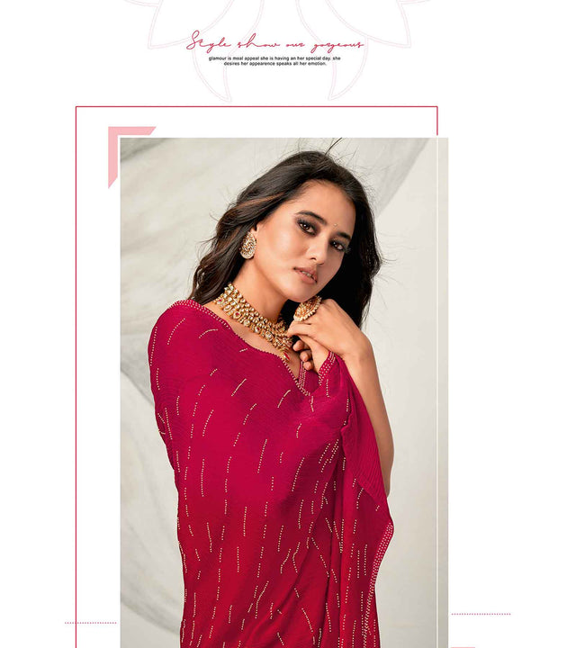 Laxmipati Barbie K-244 Satin silk,padding Maroon Saree