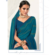 Laxmipati Barbie K-245 Satin silk,padding Royal blue Saree