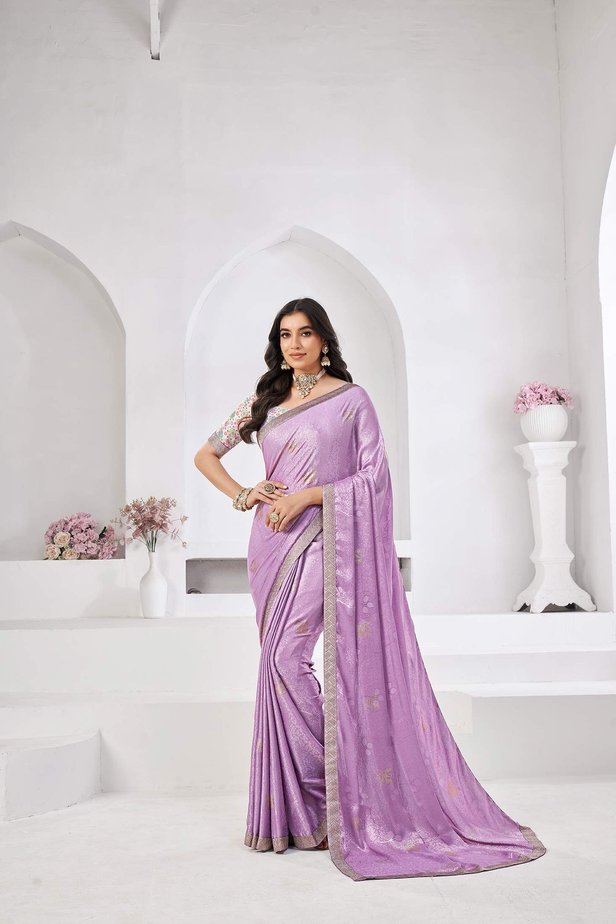 lavender saree
