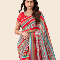 Laxmipati Rudramala Multicolor Georgette Geometric Printed Saree