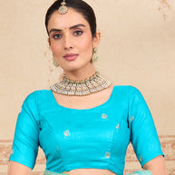 peacock green saree