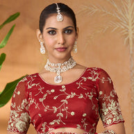 red designer saree