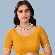 Laxmipati Rudramala Yellow Georgette Floral Printed Saree