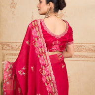 floral organza saree