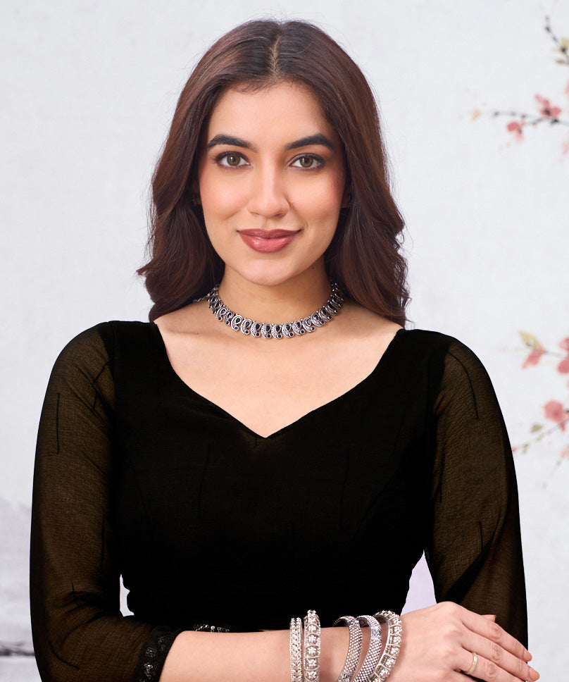 black georgette saree