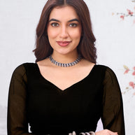 black georgette saree