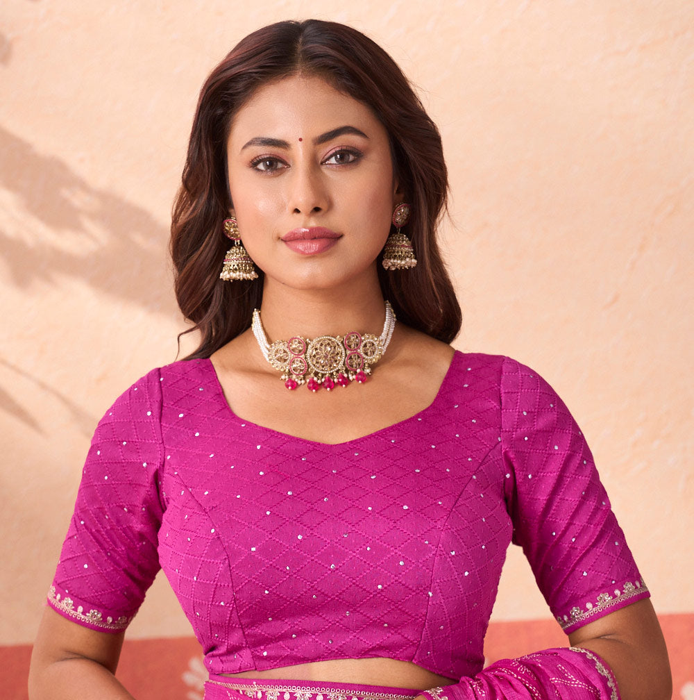 pink colour saree