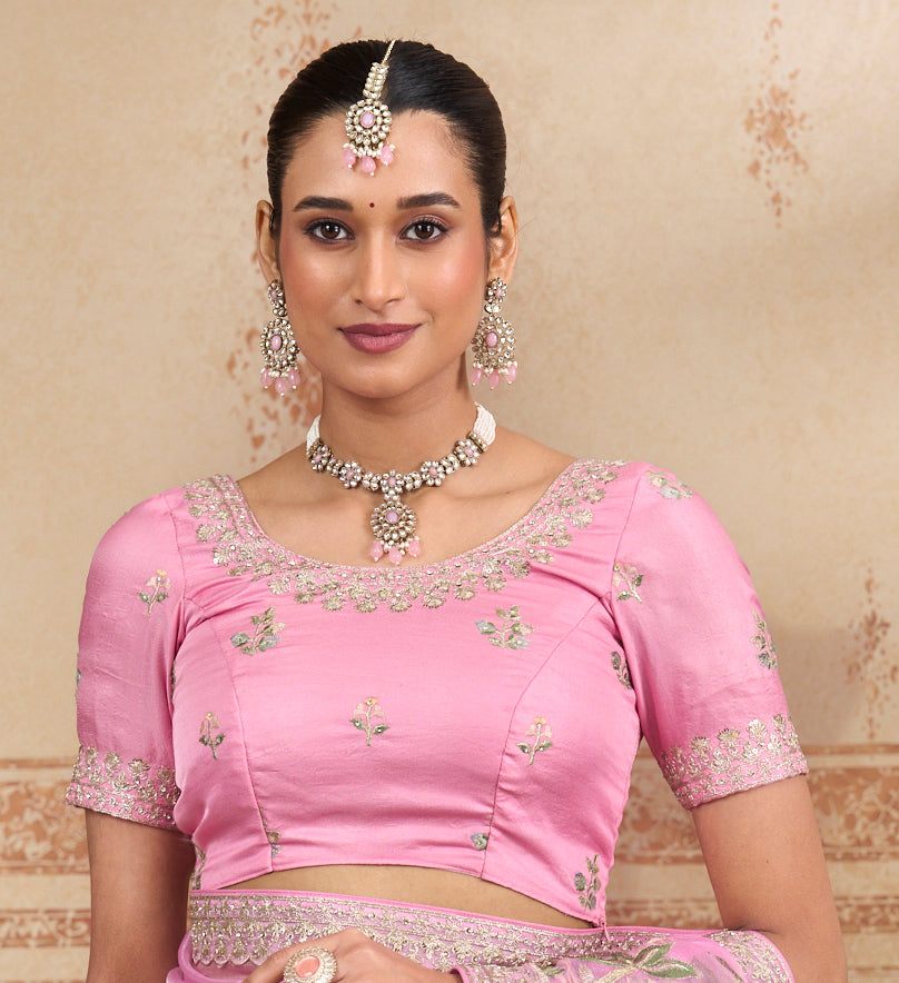 light pink saree