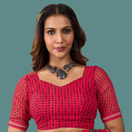 Laxmipati Rudramala Red Georgette Geometric Printed Saree