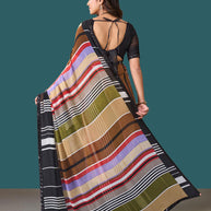 Laxmipati Rudramala Multicolor Georgette Geometric Printed Saree