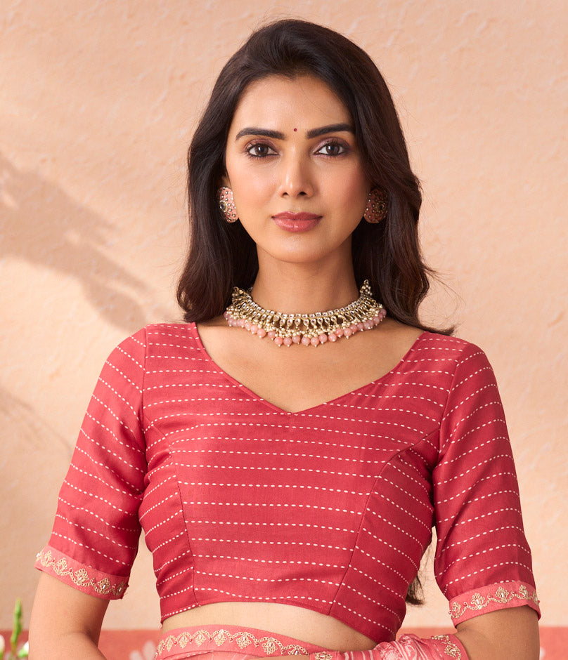 orange chiffon saree