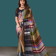 Laxmipati Rudramala Multicolor Georgette Geometric Printed Saree