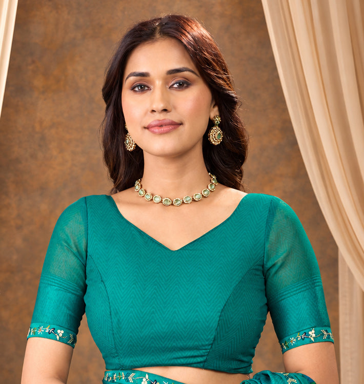 blue georgette saree