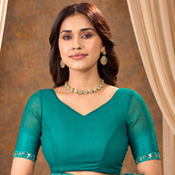 blue georgette saree