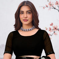 black georgette saree