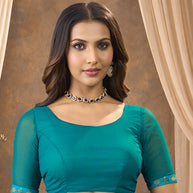 blue georgette saree