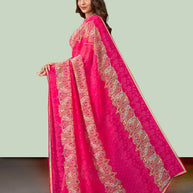 Laxmipati Rudramala Pink Georgette Floral Printed Saree