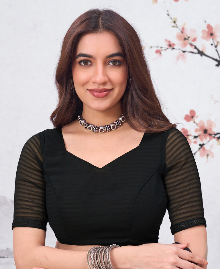 black georgette saree