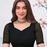 black georgette saree