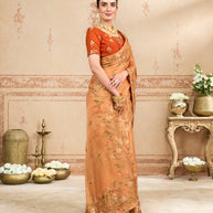 orange colour saree