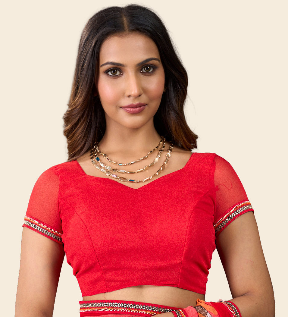 Laxmipati Rudramala Orange Georgette Floral Printed Saree
