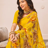 yellow colour saree