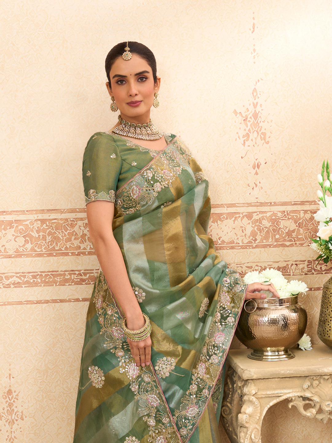organza silk saree